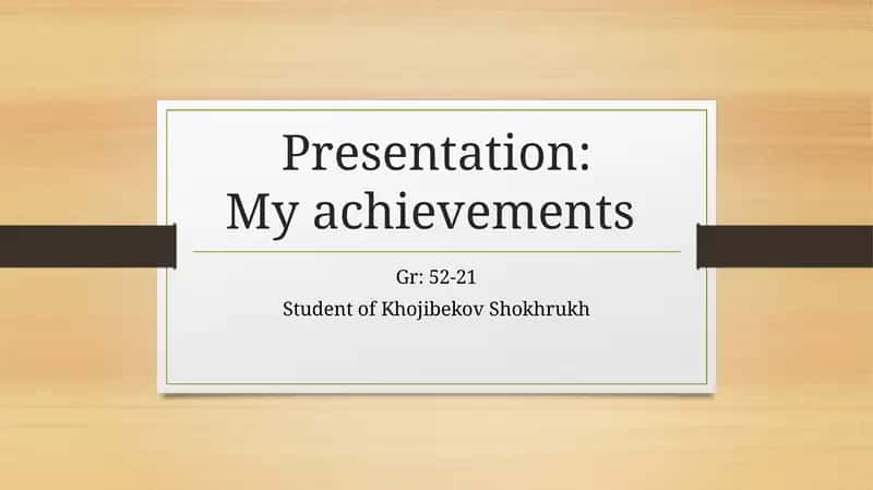 My achievements