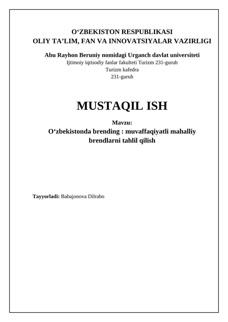 Oʻzbekistonda brending: muvaffaqiyatli mahalliy brendlarni tahlil qilish