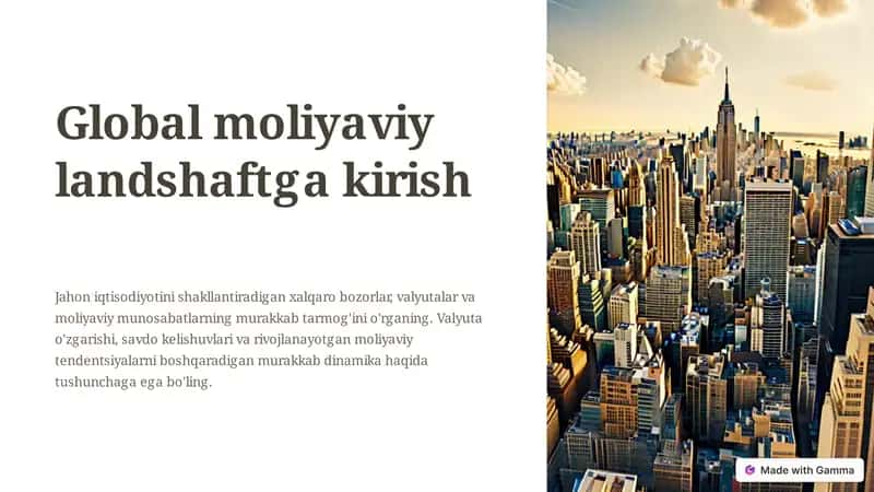 Global moliyaviy landshaftga kirish