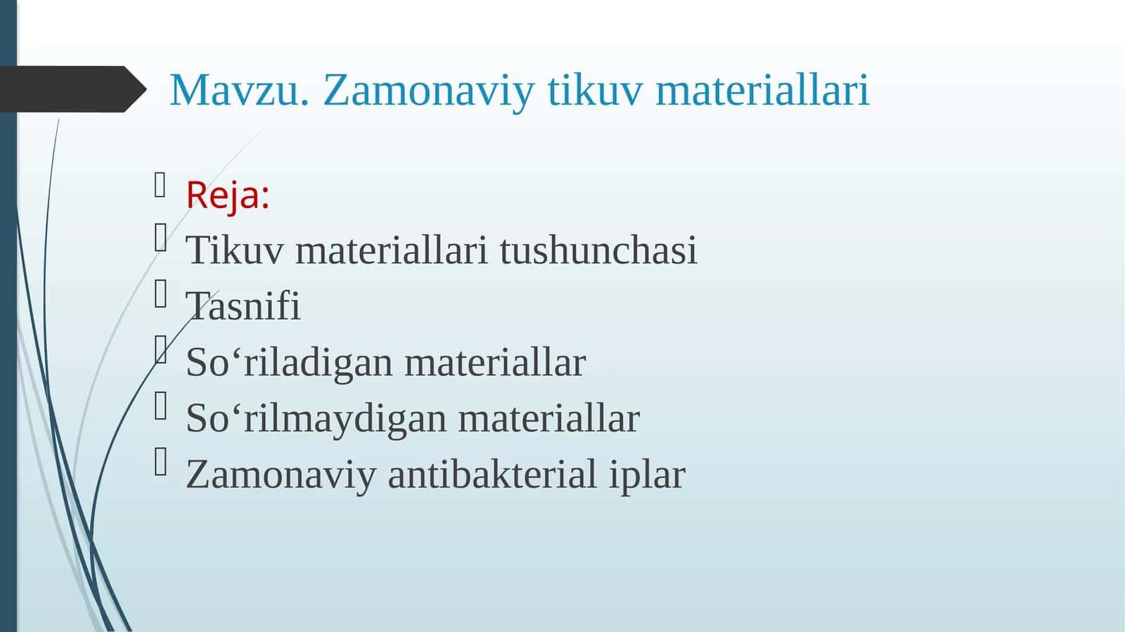 Zamonaviy tikuv materiallari