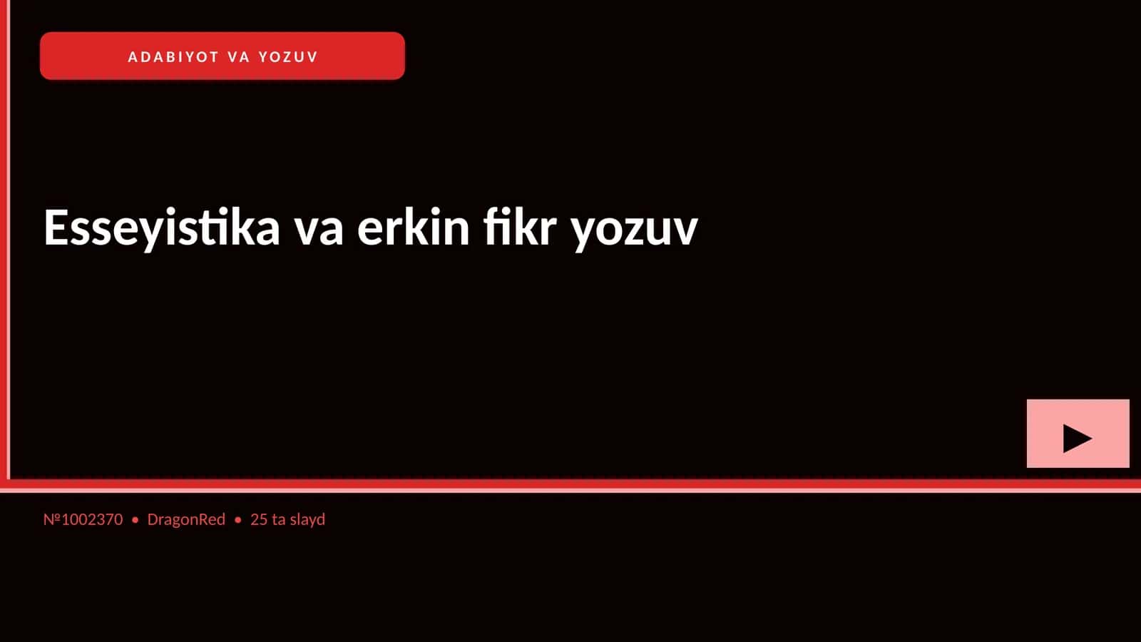 Esseyistika va erkin fikr yozuv