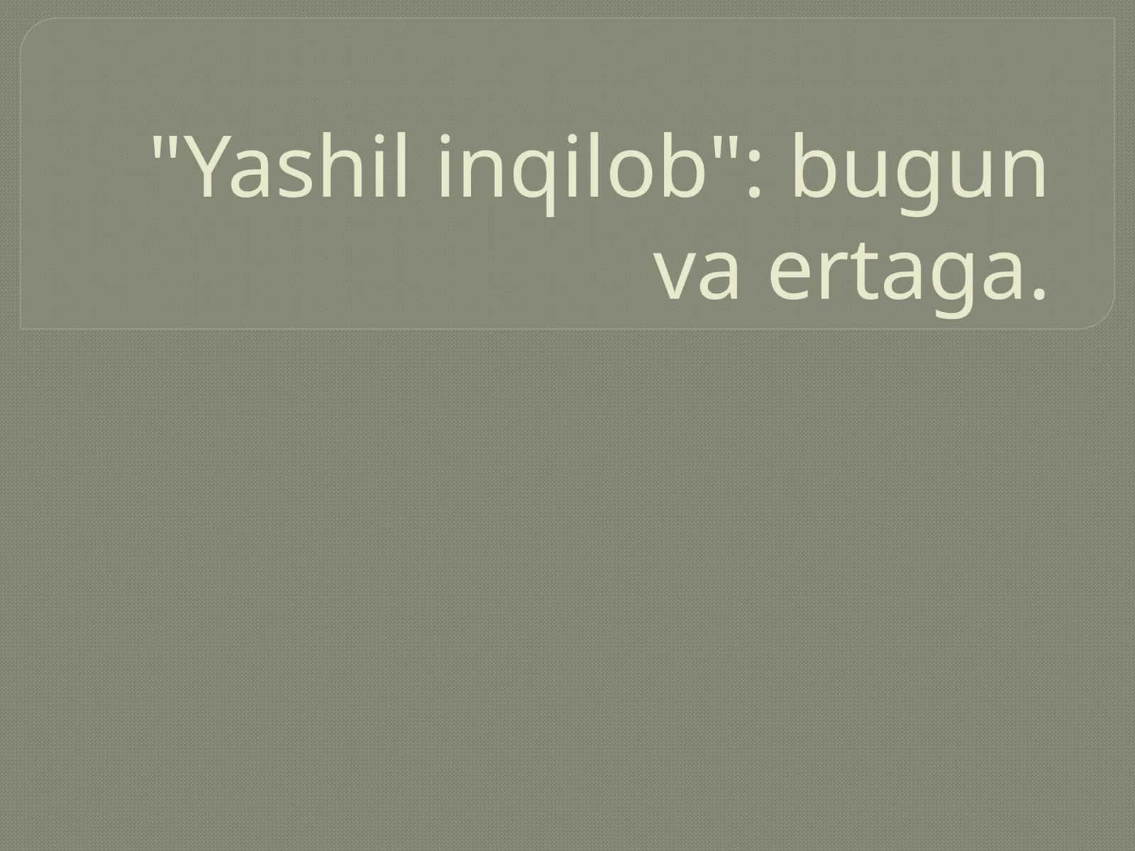 Yashil inqilob