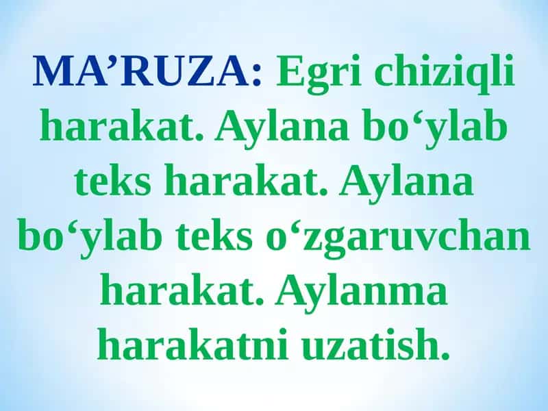 Egri chiziqli harakat