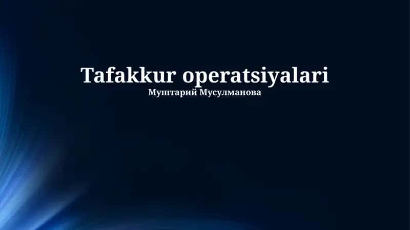Tafakkur operatsiyalari