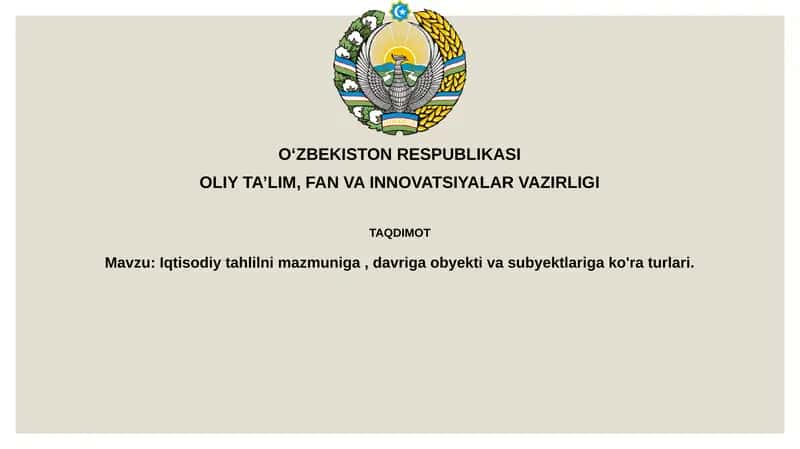 Iqtisodiy tahlil