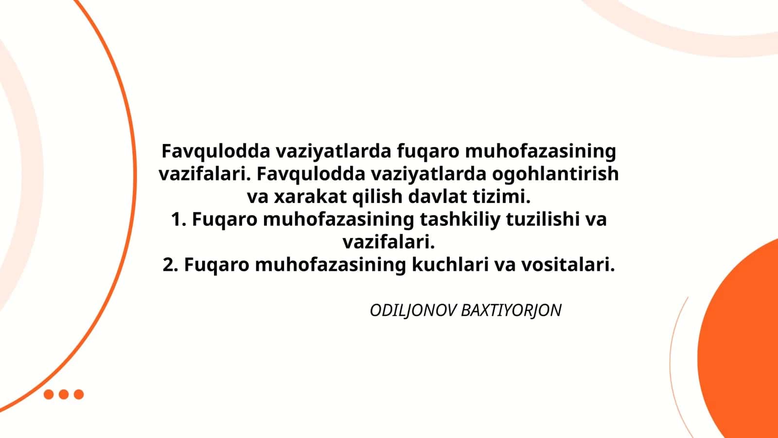 Favqulodda vaziyatlarda fuqaro muhofazasining vazifalari