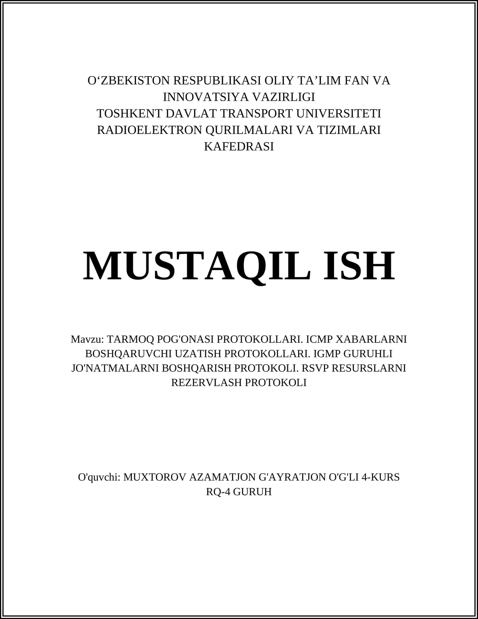 TARMOQ POG'ONASI PROTOKOLLARI
