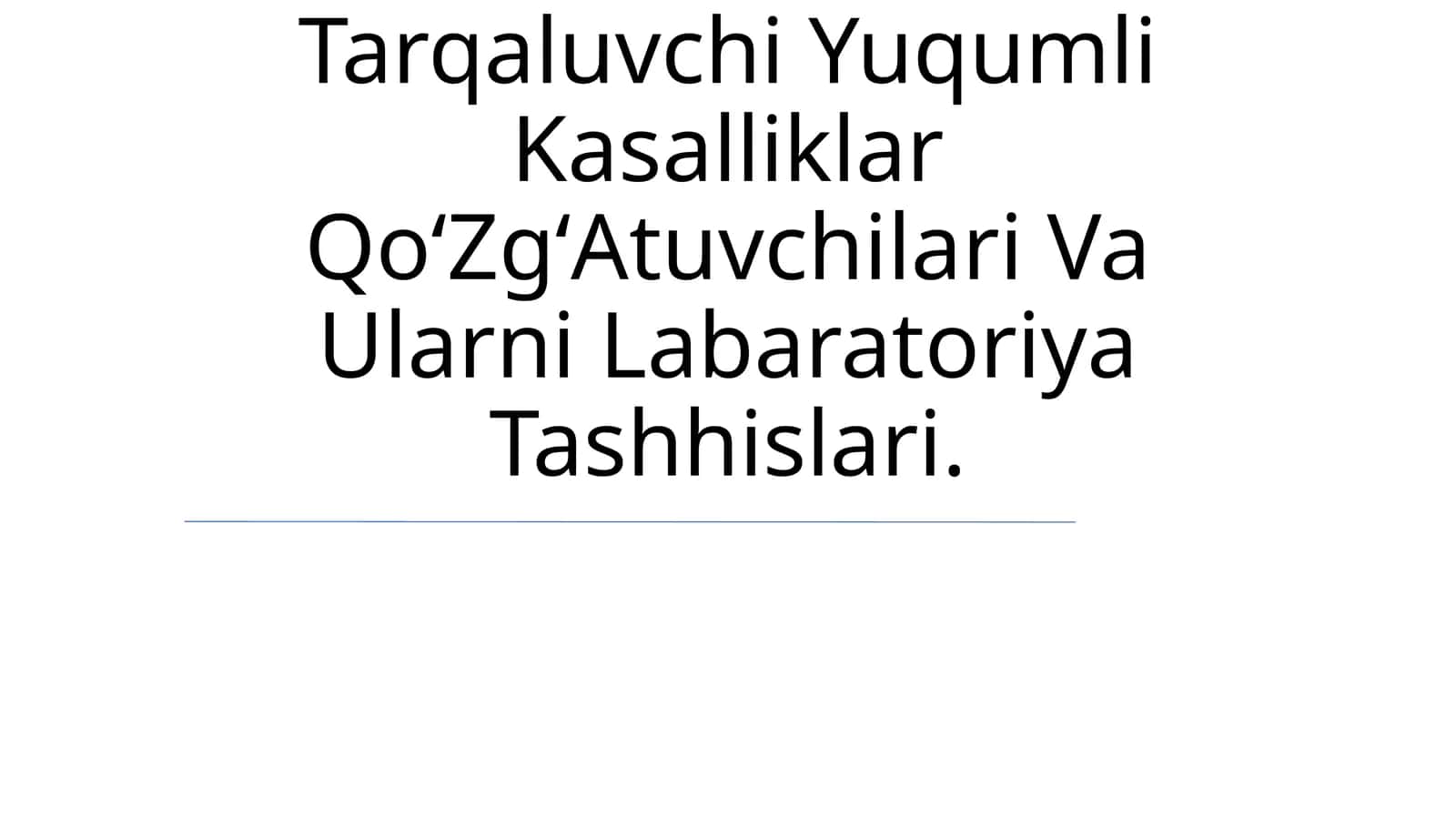 Kasalxona Ichida Tarqaluvchi Yuqumli Kasalliklar QoʻZgʻAtuvchilari Va Ularni Labaratoriya Tashhislari