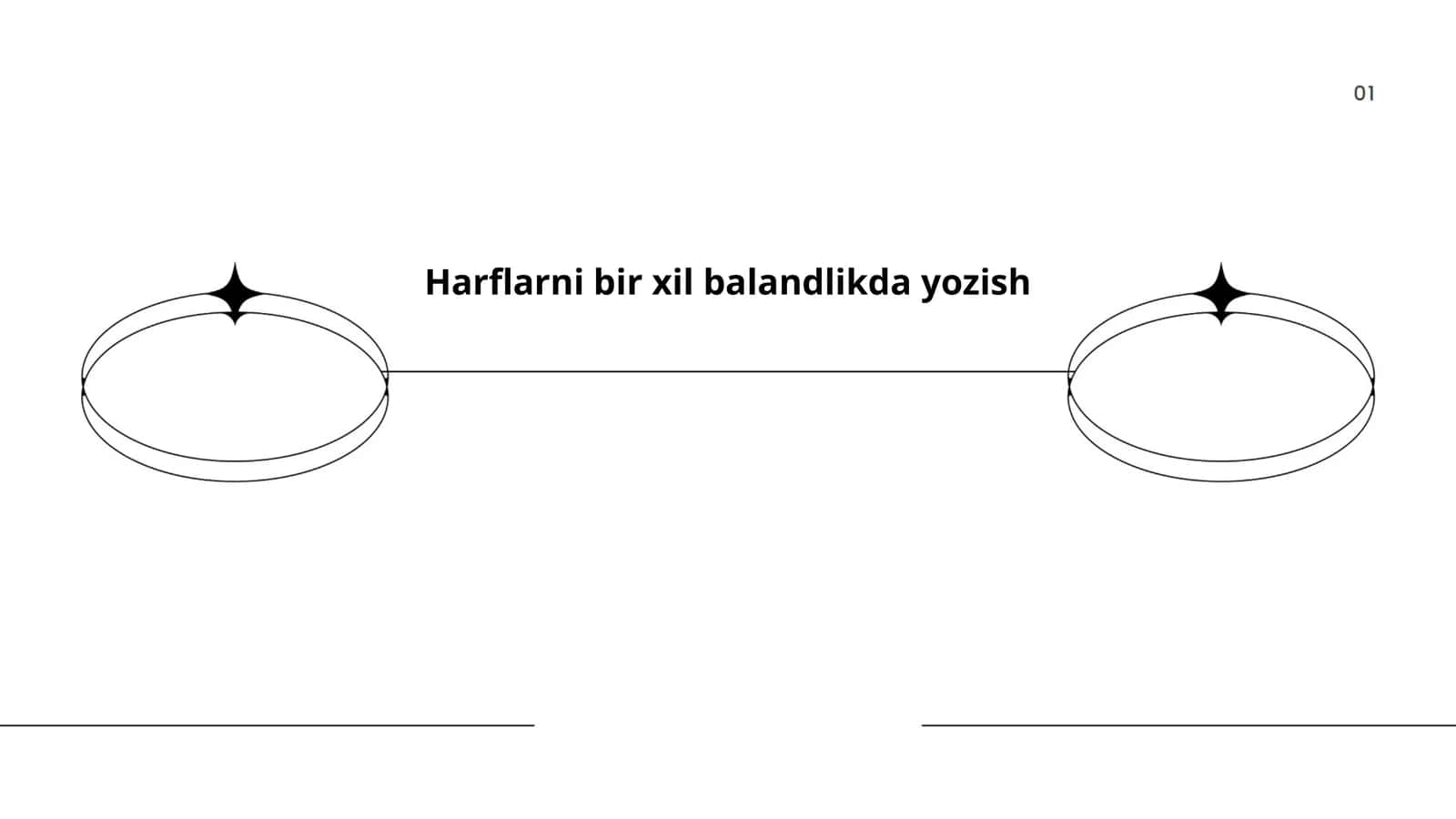 Harflarni bir xil balandlikda yozish