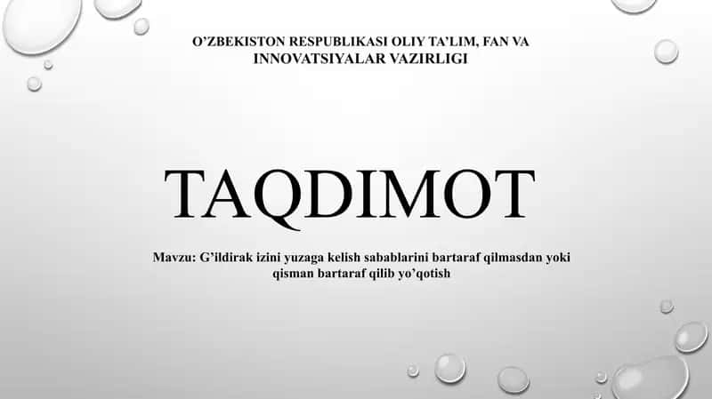 G’ildirak izini yuzaga kelish sabablarini bartaraf qilmasdan yoki qisman bartaraf qilib yo’qotish