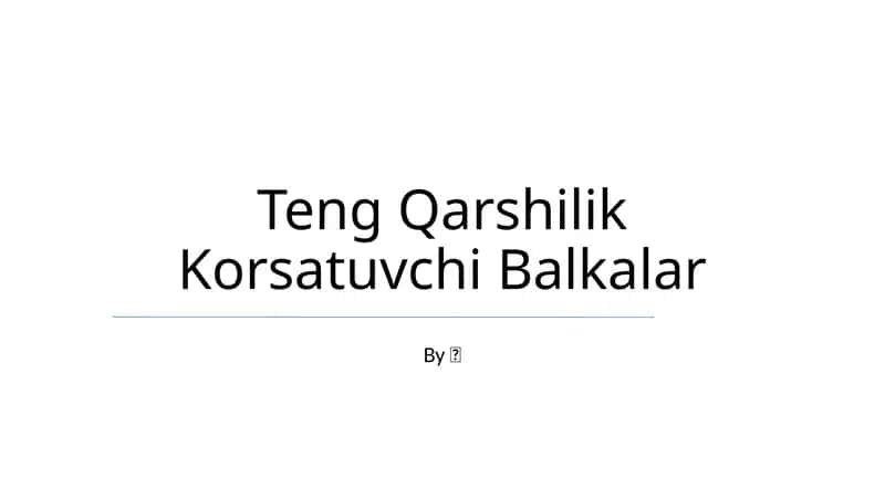 Teng Qarshilik Korsatuvchi Balkalar
