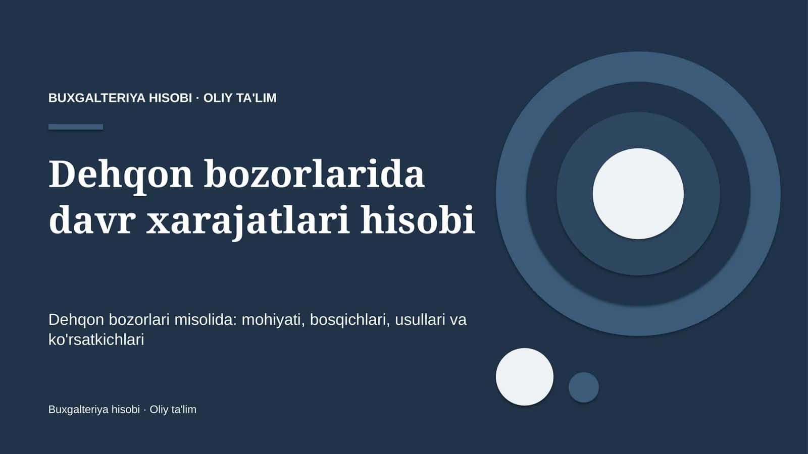 dehqon bozorlarida davr xarajatlari hisobi 2781
