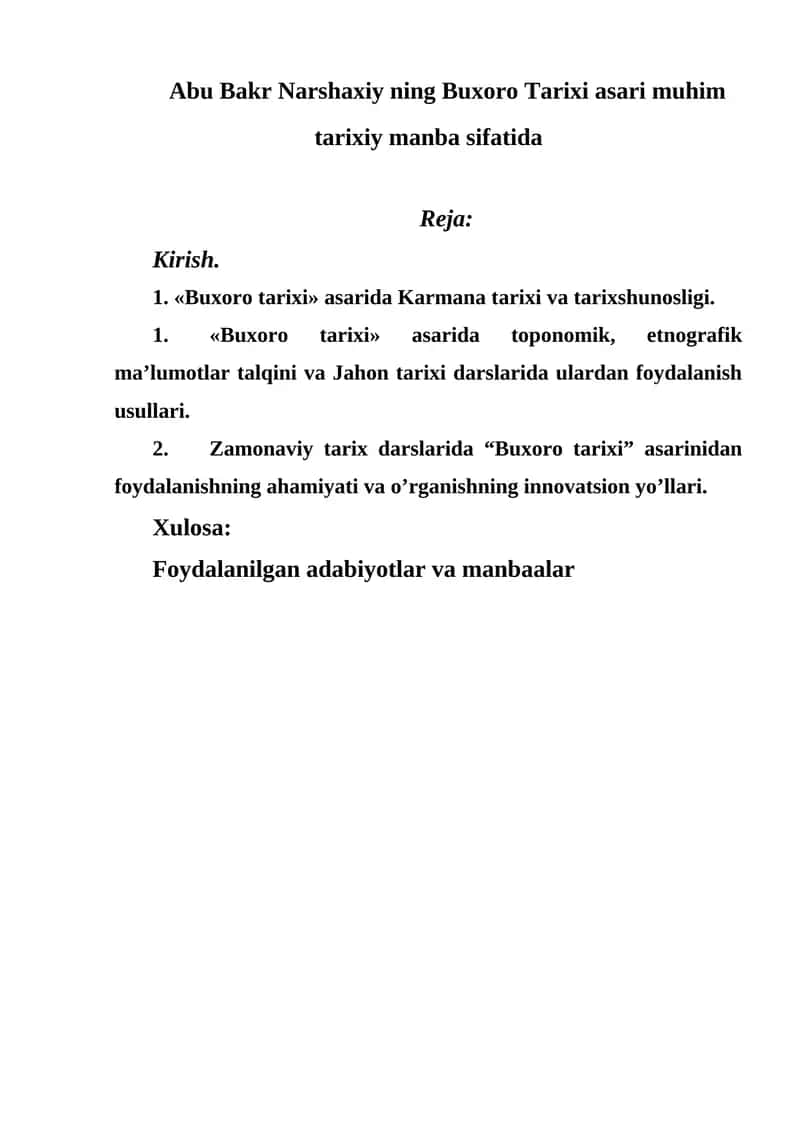 Buxoro Tarixi