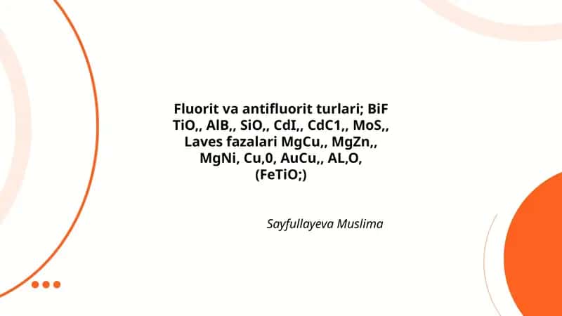 Fluorit va antifluorit turlari