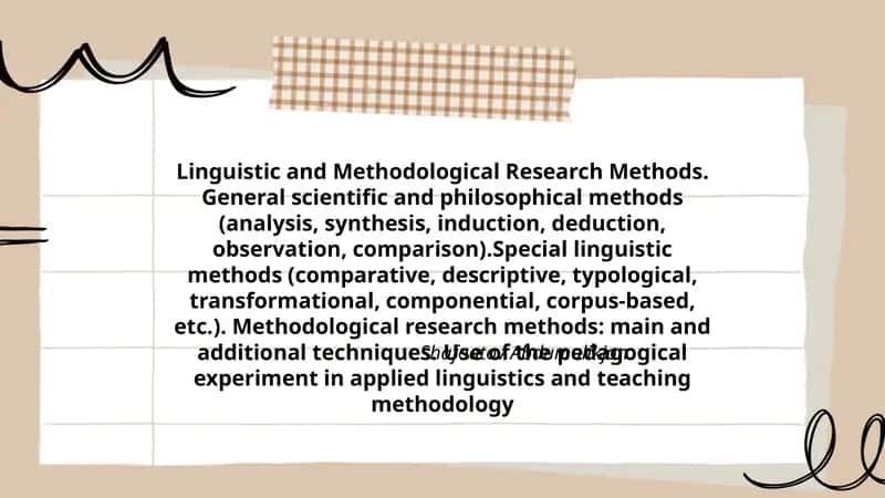Linguistic and Methodological Research Methods
