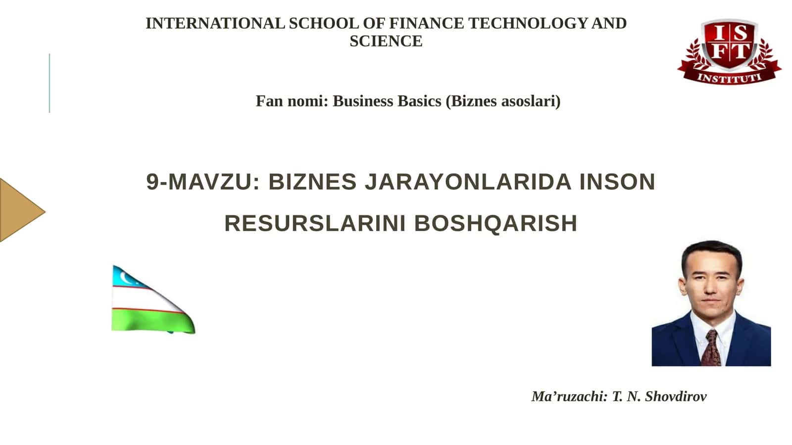 Biznes jarayonlarida inson resurslarini boshqarish