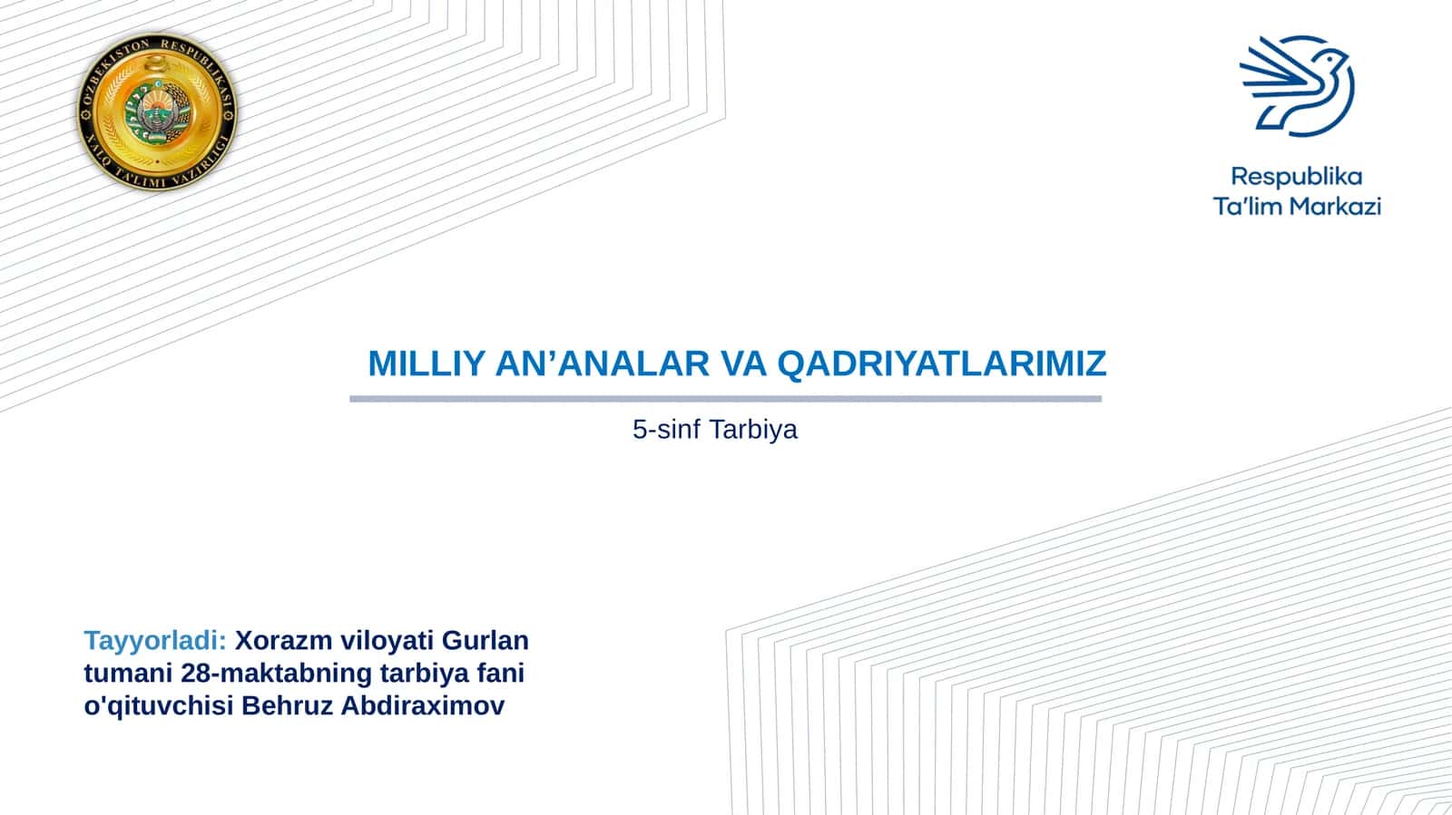 Milliy An’Analar va Qadriyatlarimiz
