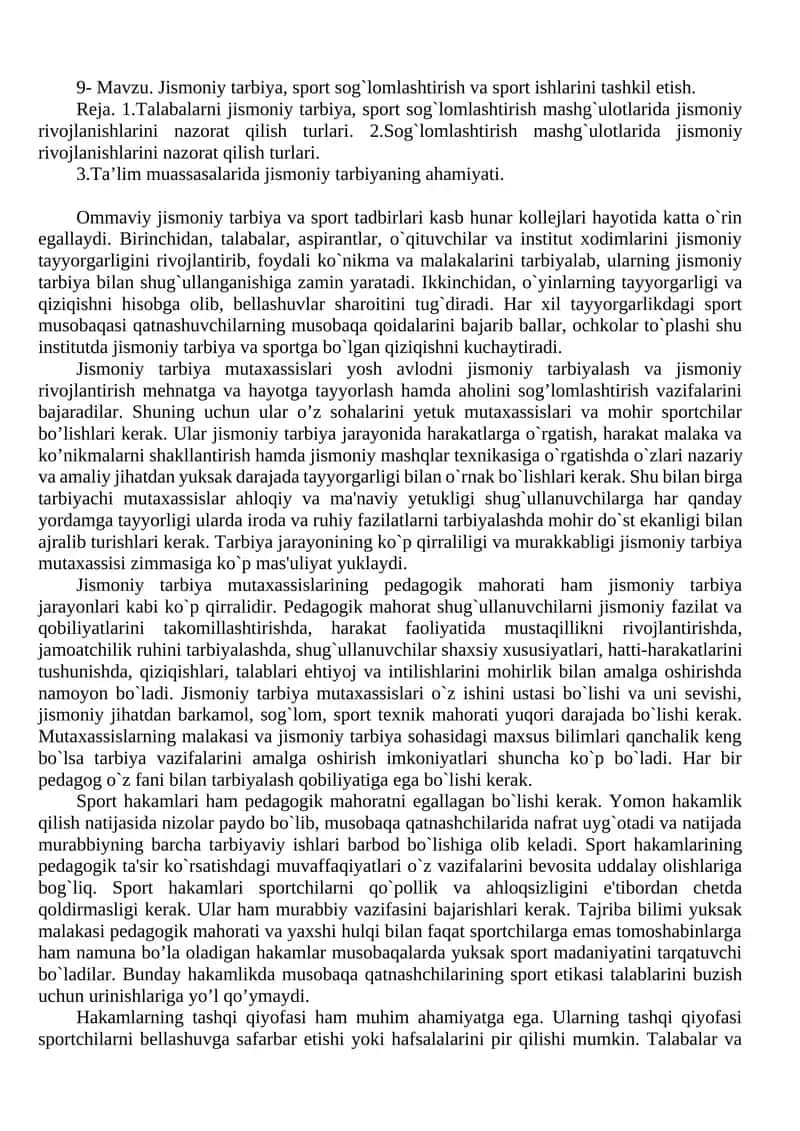 Ommaviy jismoniy tarbiya va sport tadbirlari