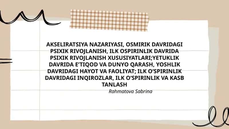 AKSELIRATSIYA NAZARIYASI