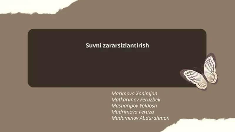 Suvni zararsizlantirish