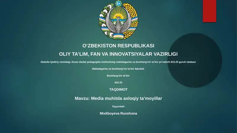 Media muhitda axloqiy taʼmoyillar