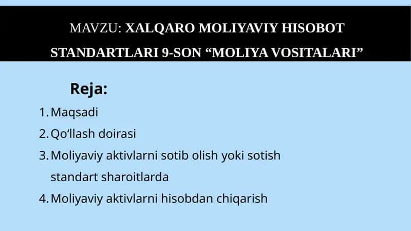 MOLIYA VOSITALARI