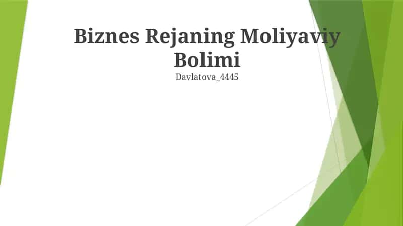 Moliyaviy prognozlar
