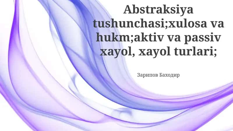 Abstraksiya Tushunchasi
