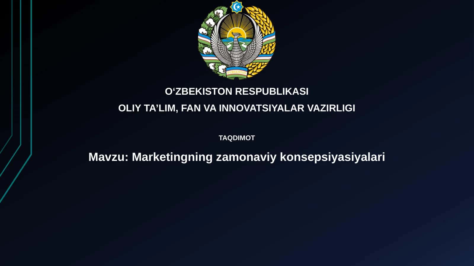 Marketingning zamonaviy konsepsiyalari