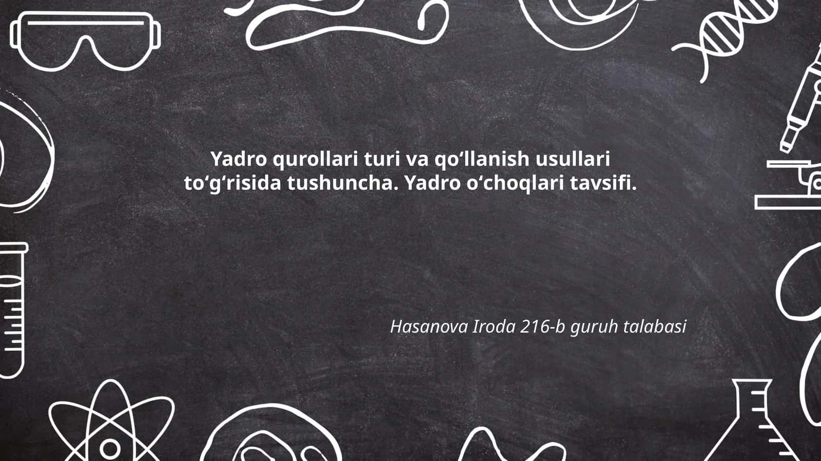 Yadro qurollari turi va qoʻllanish usullari