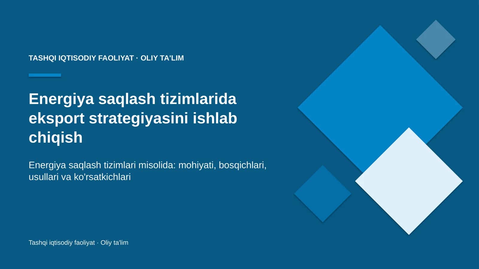 Energiya saqlash tizimlarida eksport strategiyasini ishlab chiqish