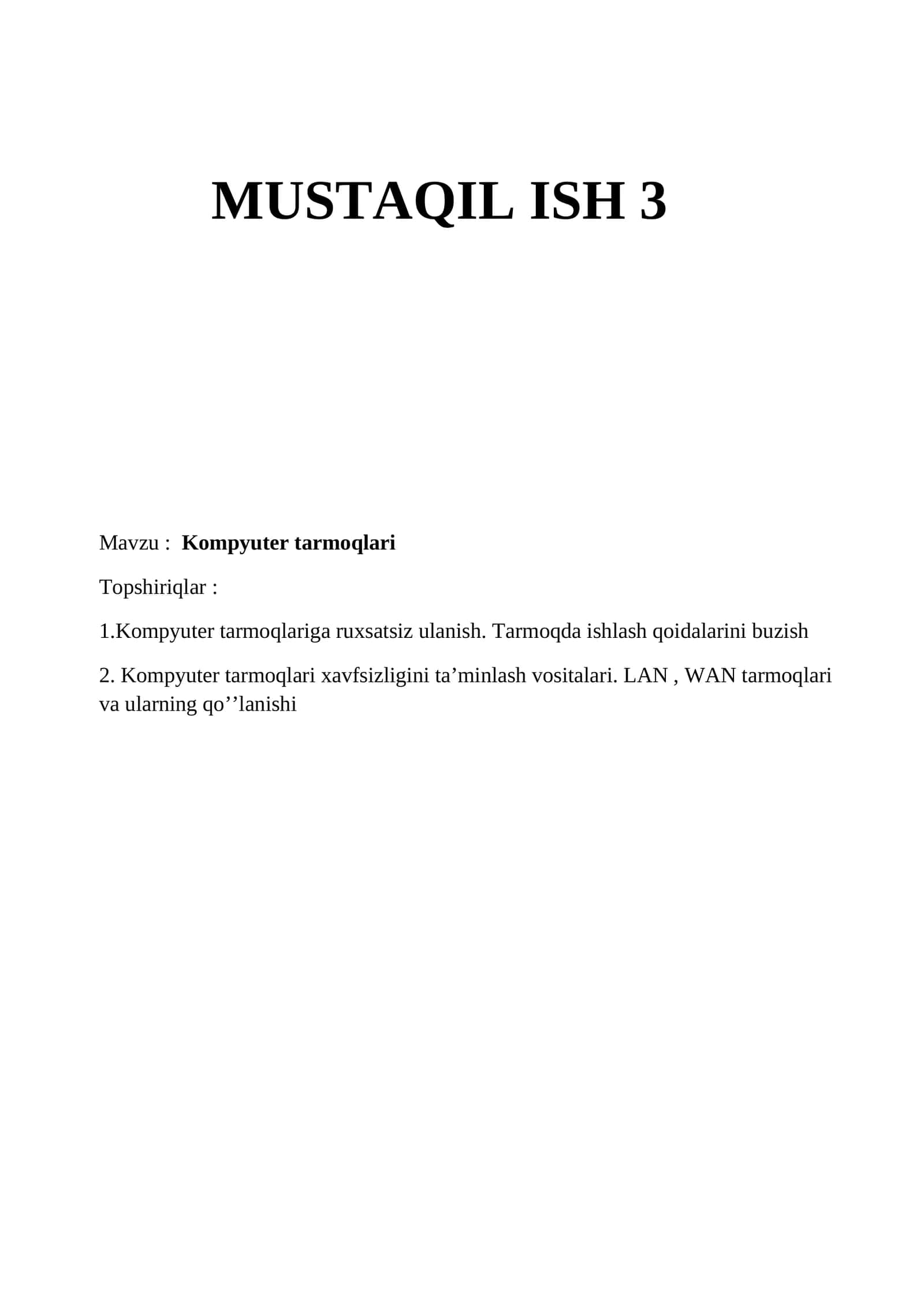 Kompyuter tarmoqlari