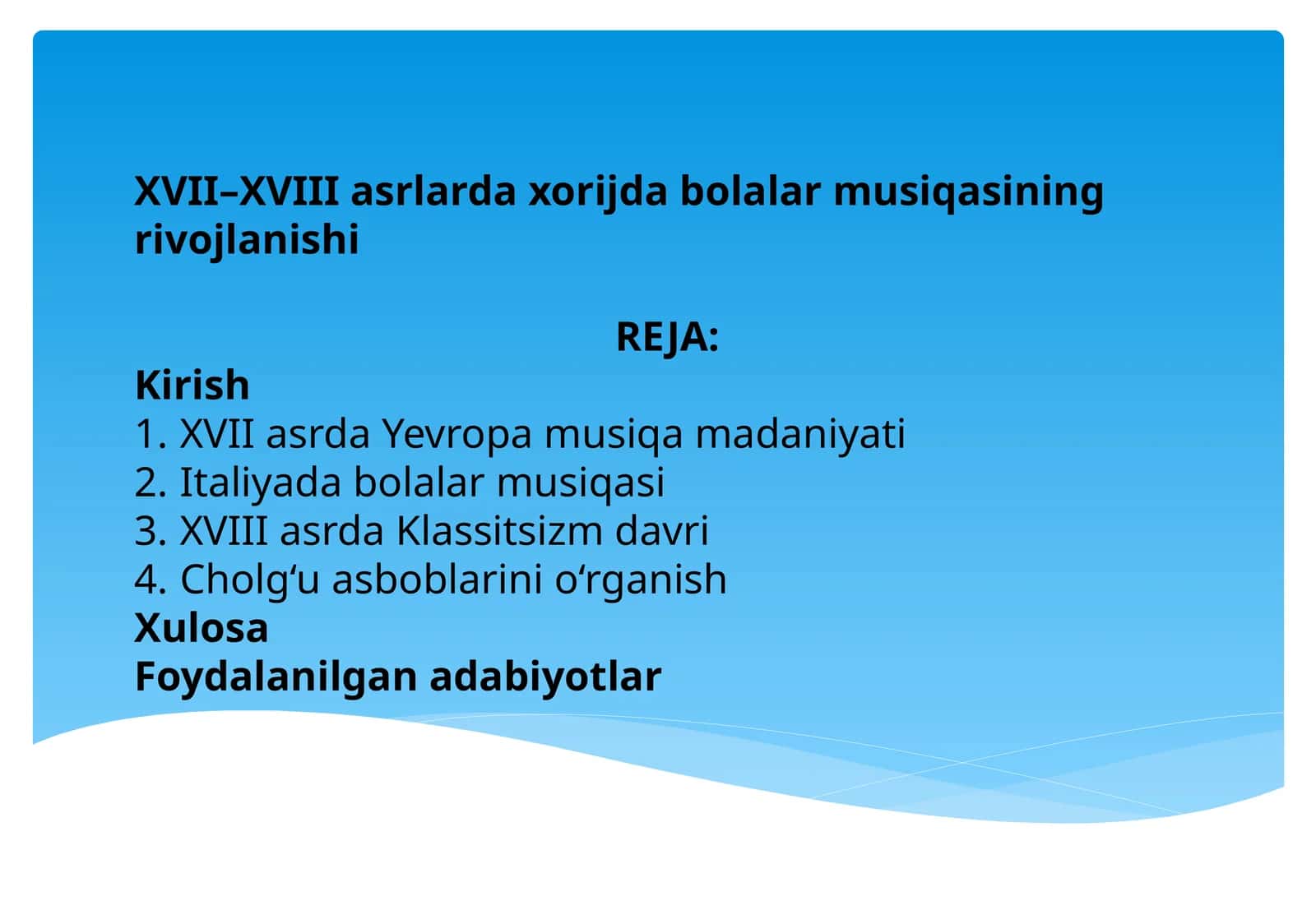 XVII–XVIII asrlarda xorij dabolari musiqasining rivojlanishi
