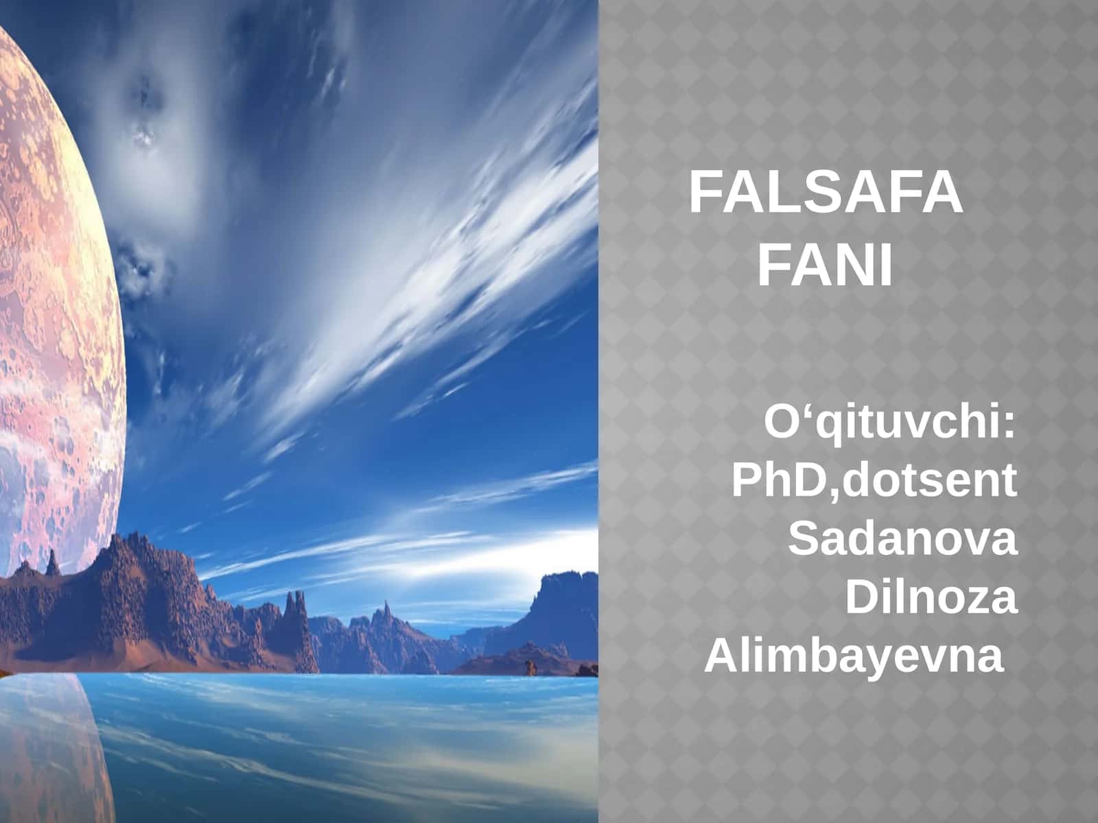 FALSAFA FANI