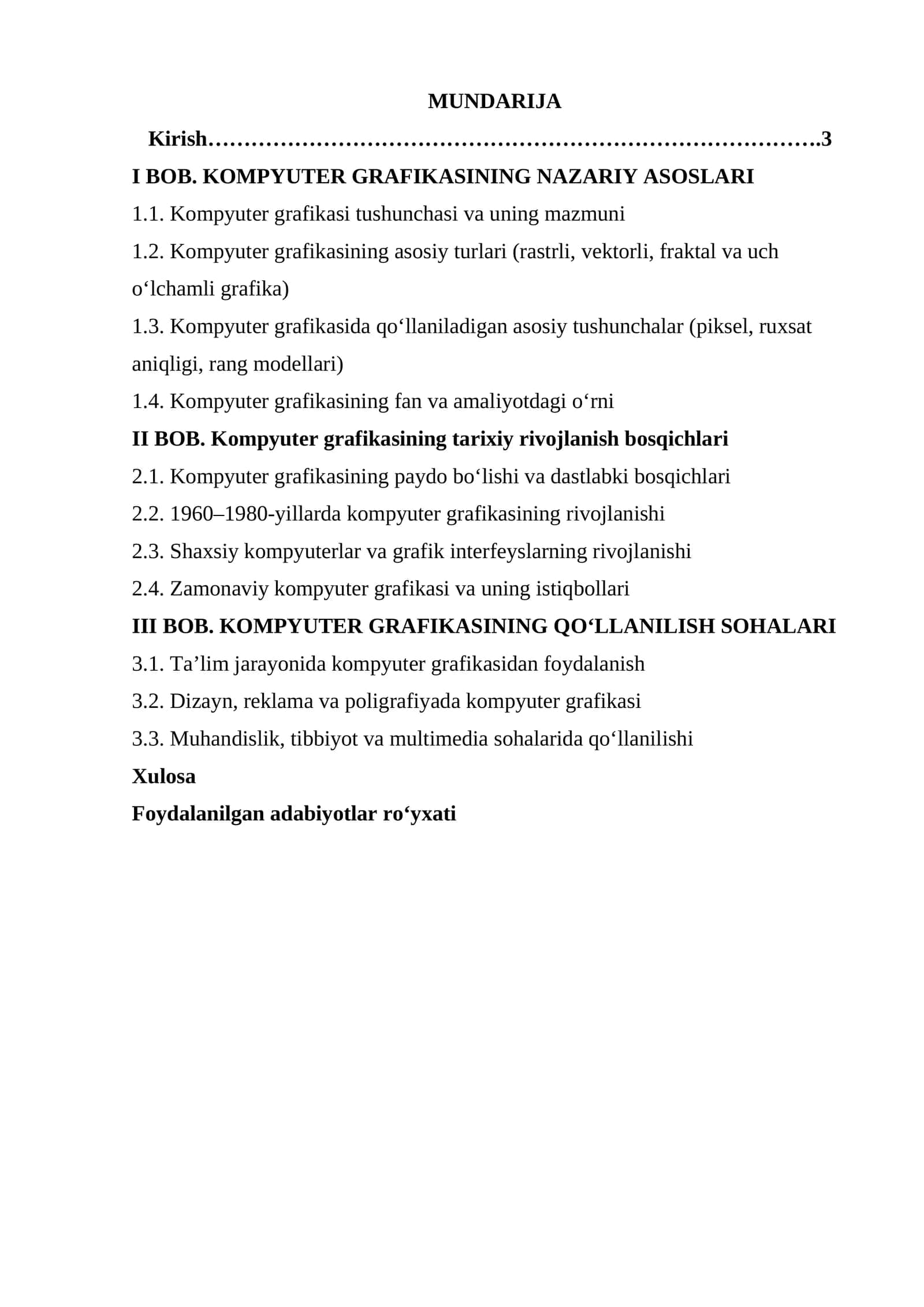 Kompyuter grafikasining nazariy asoslari