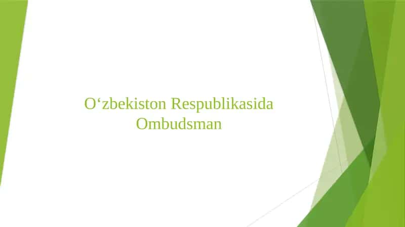 O‘zbekiston Respublikasida Ombudsman