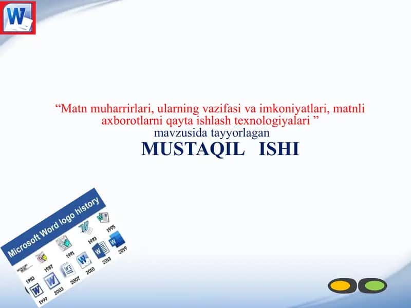 Matn muharrirlari, ularning vazifasi va imkoniyatlari, matnli axborotlarni qayta ishlash texnologiyalari