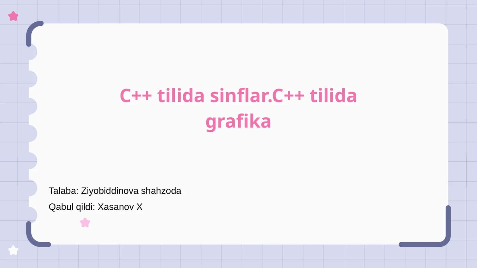 C++ tilida sinflar.C++ tilida grafika