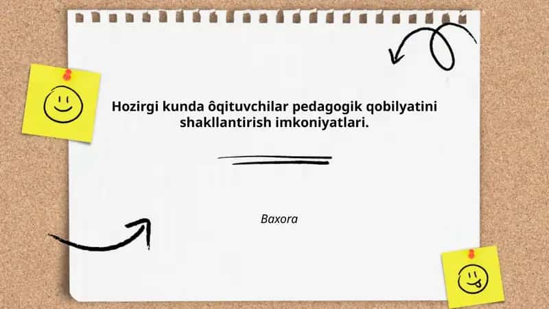 Pedagogik qobilyatini shakllantirish imkoniyatlari