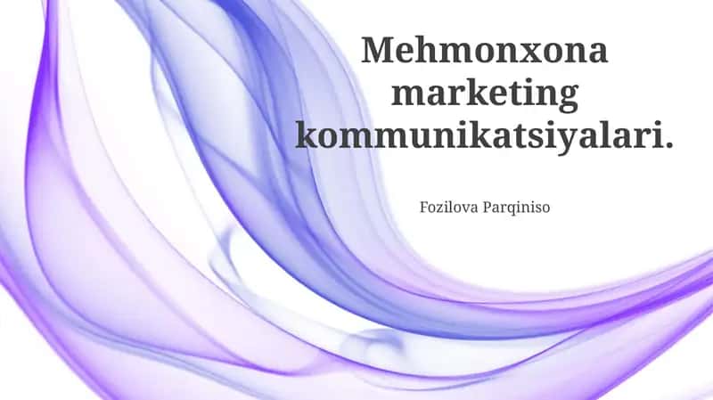 Mehmonxona Marketing Kommunikatsiyalari Strategiyasi