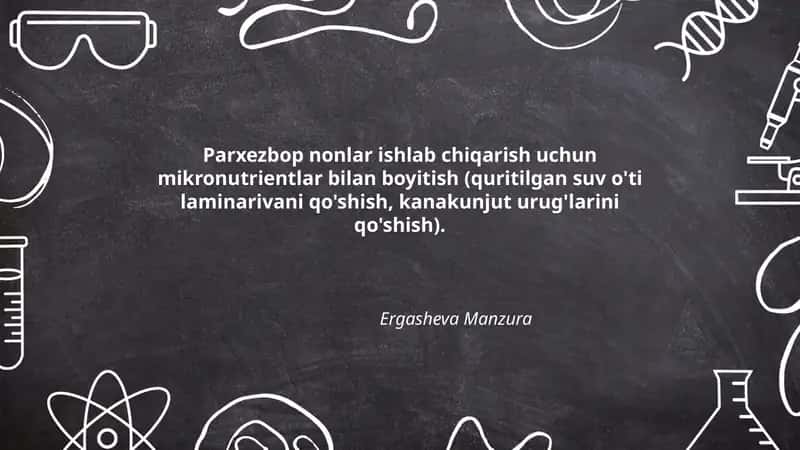 Parxezbop nonlar ishlab chiqarish uchun mikronutrientlar bilan boyitish