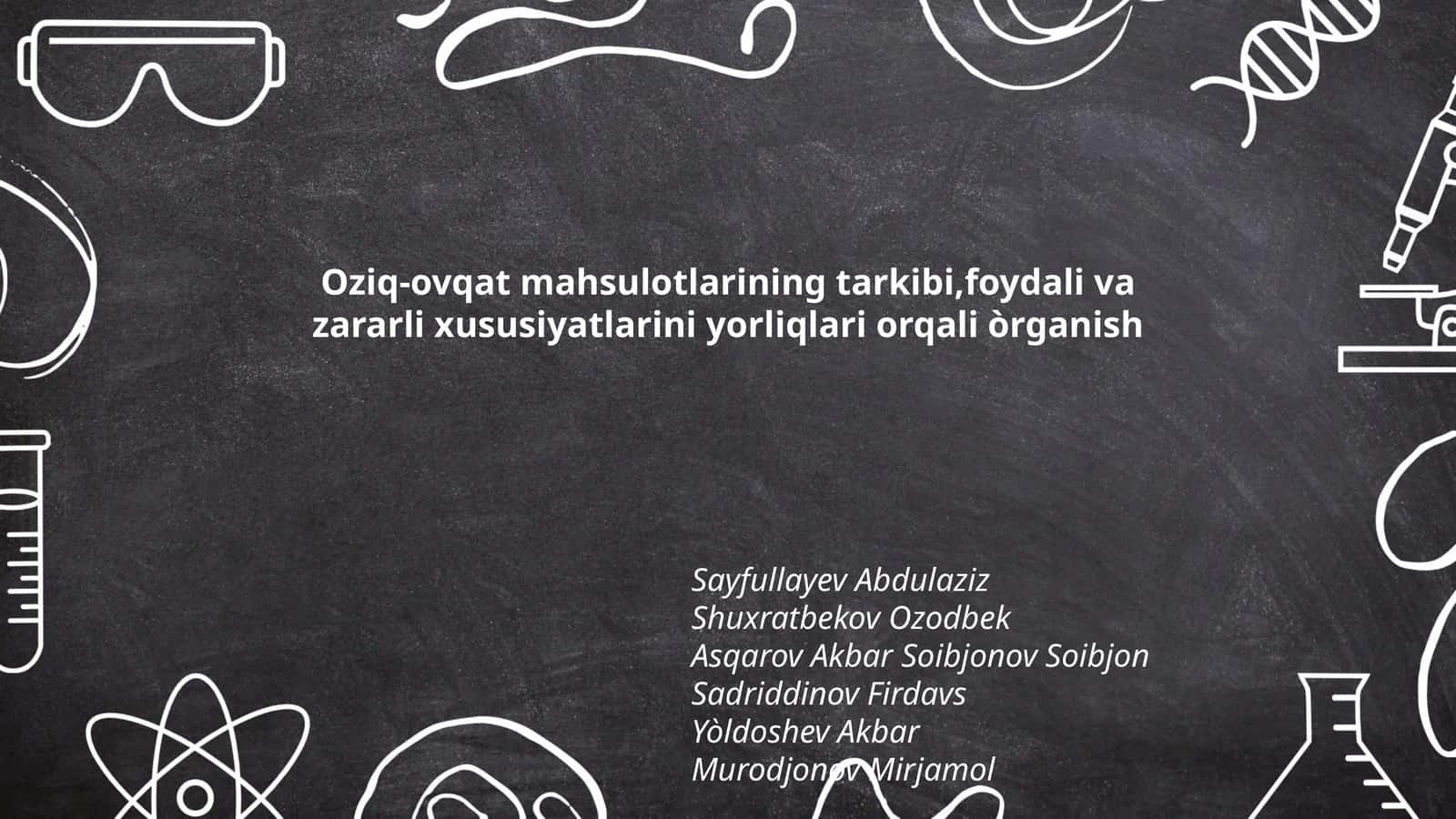 Oziq-ovqat mahsulotlarining tarkibi