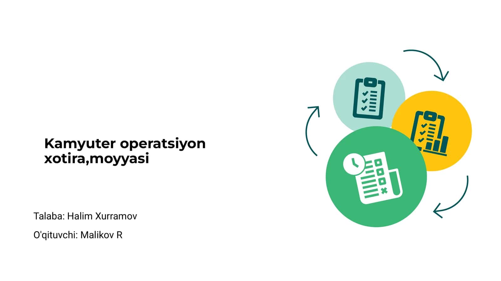 Kamyuter Xotirasining Asosiy Konseptsiyalari