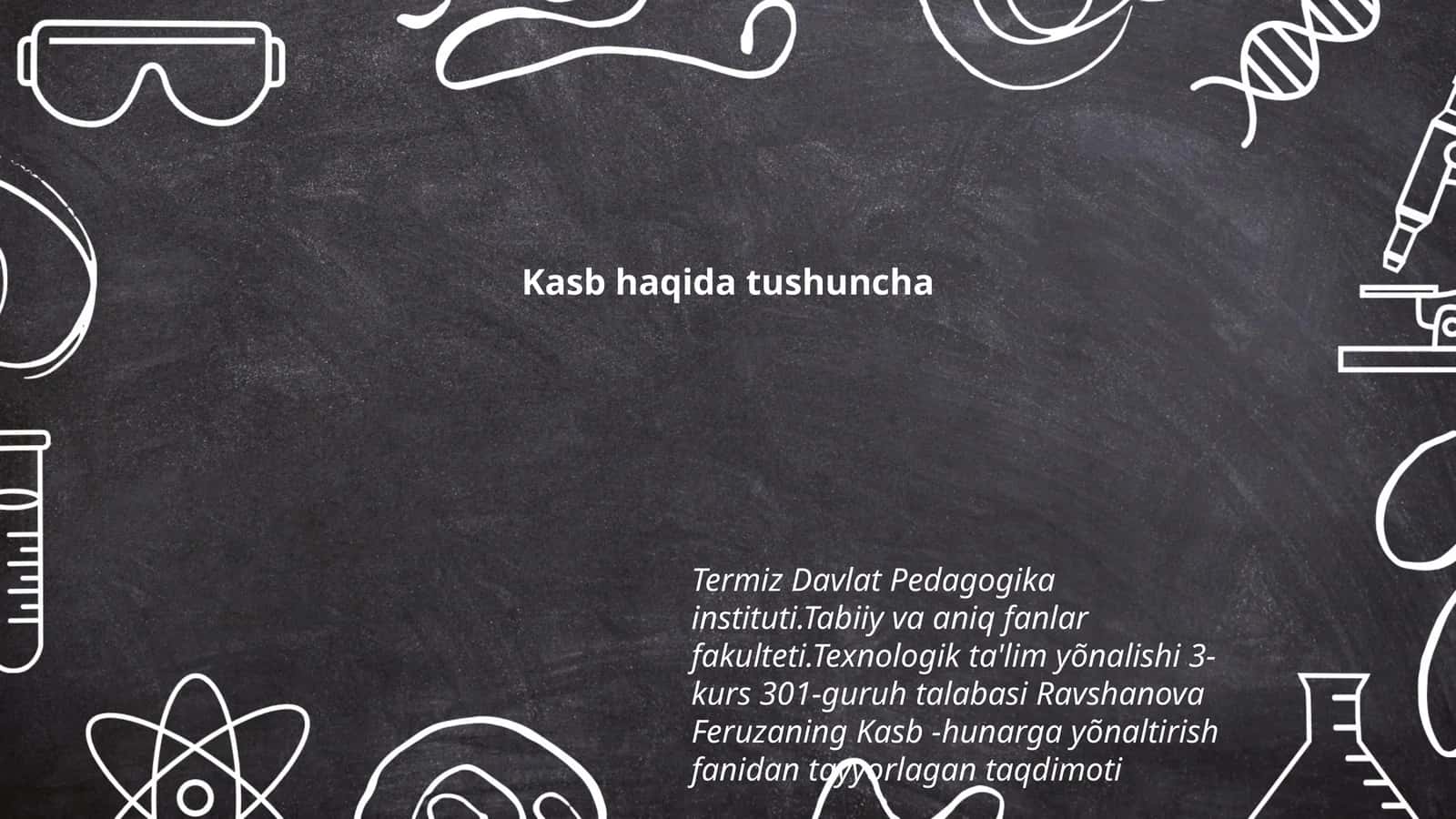 Kasb haqida tushuncha