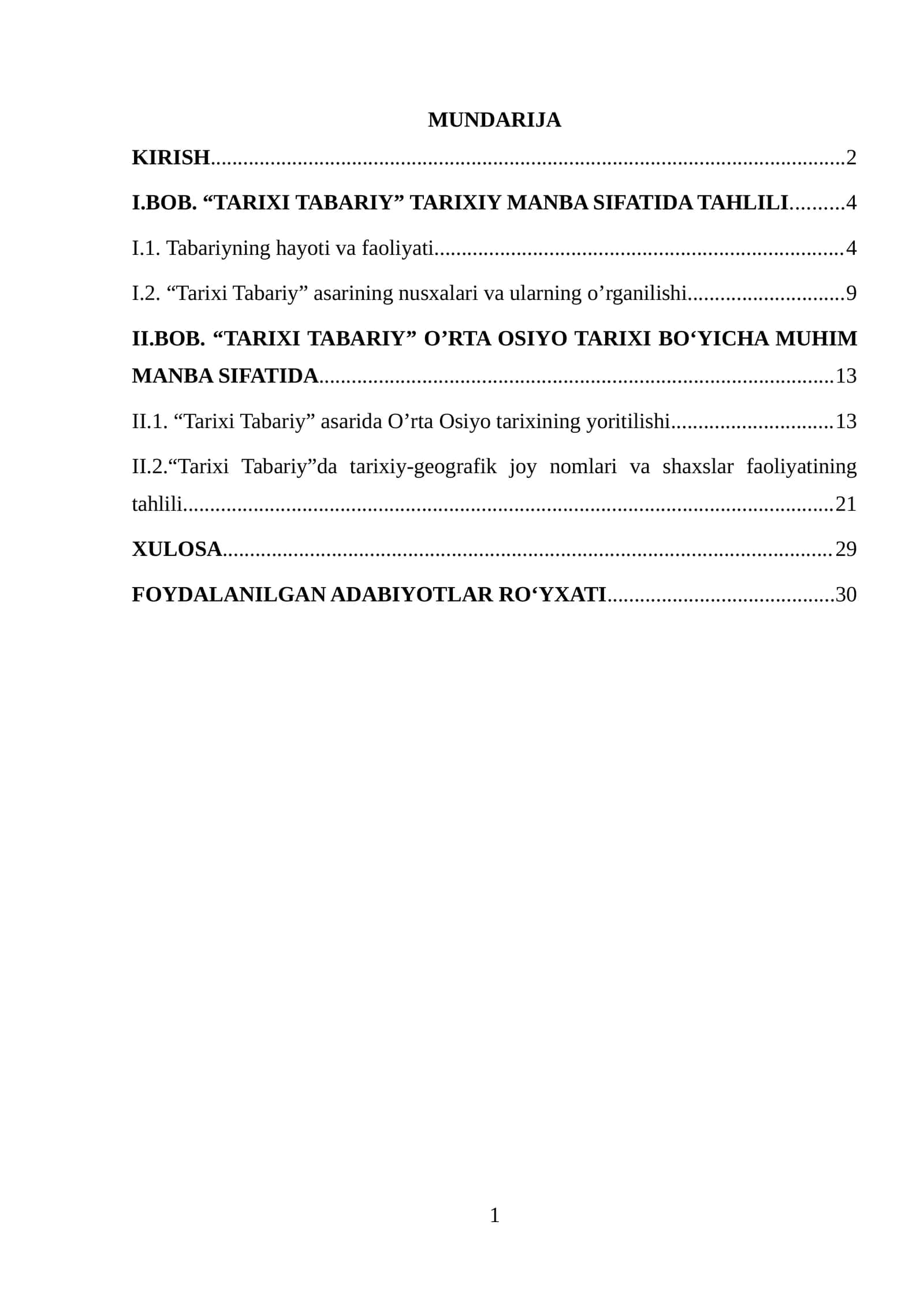 “TARIXI TABARIY” TARIXIY MANBA SIFATIDA