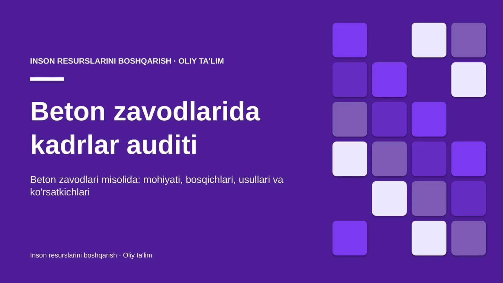 Beton zavodlarida kadrlar auditi