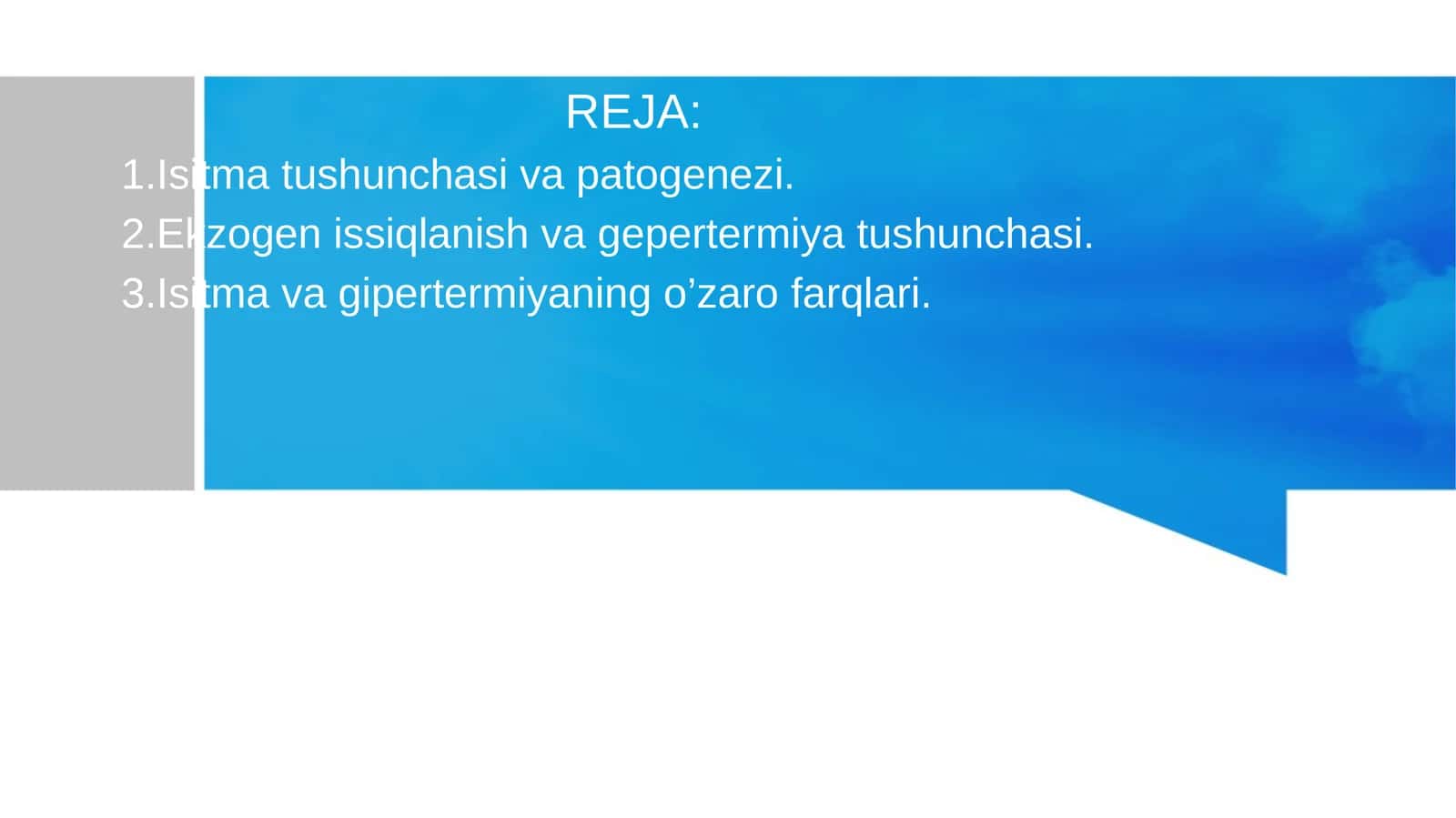 Isitma tushunchasi va patogenezi