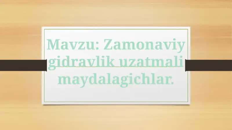 Zamonaviy gidravlik uzatmali maydalagichlar.
