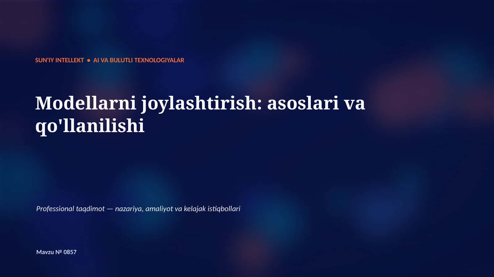 Professional Taqdimot — nazariya, amaliyot va kelajak istiqbollari