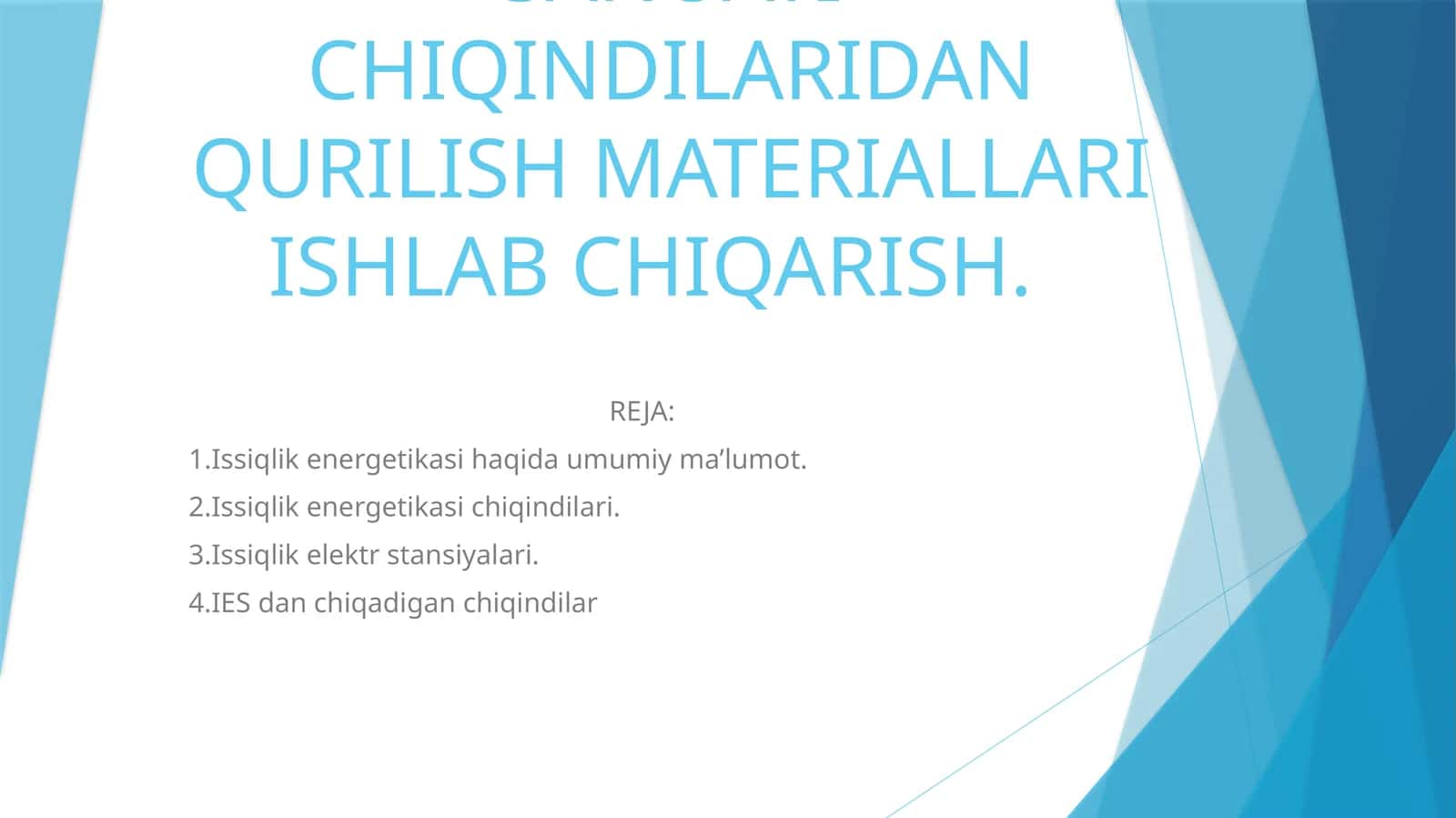 Issiqlik energetikasi sanoati chiqindilari